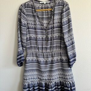 Veronica Beard Geometric Navy and White Dress